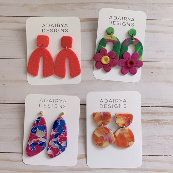 adairya design co. Jewelry - Set of four polymer clay earrings